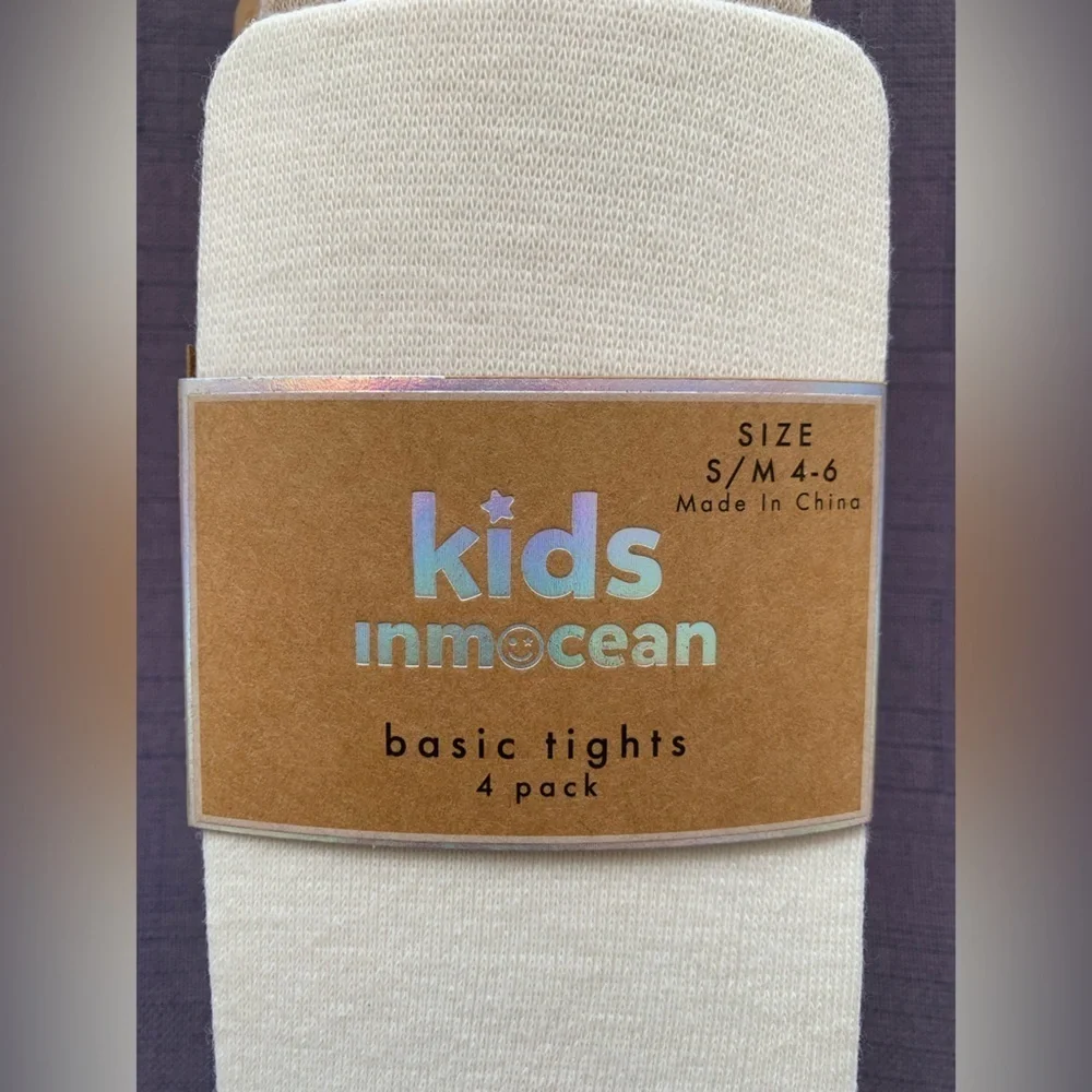 Kids Tights 4-Pack - Cream, Gray, Black